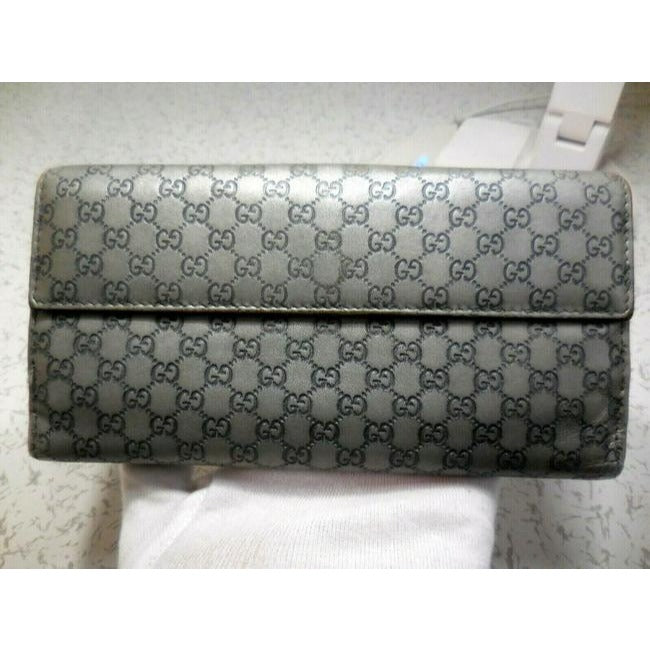 Gucci Microguccissima Silver Leather Xl Continental Wallet