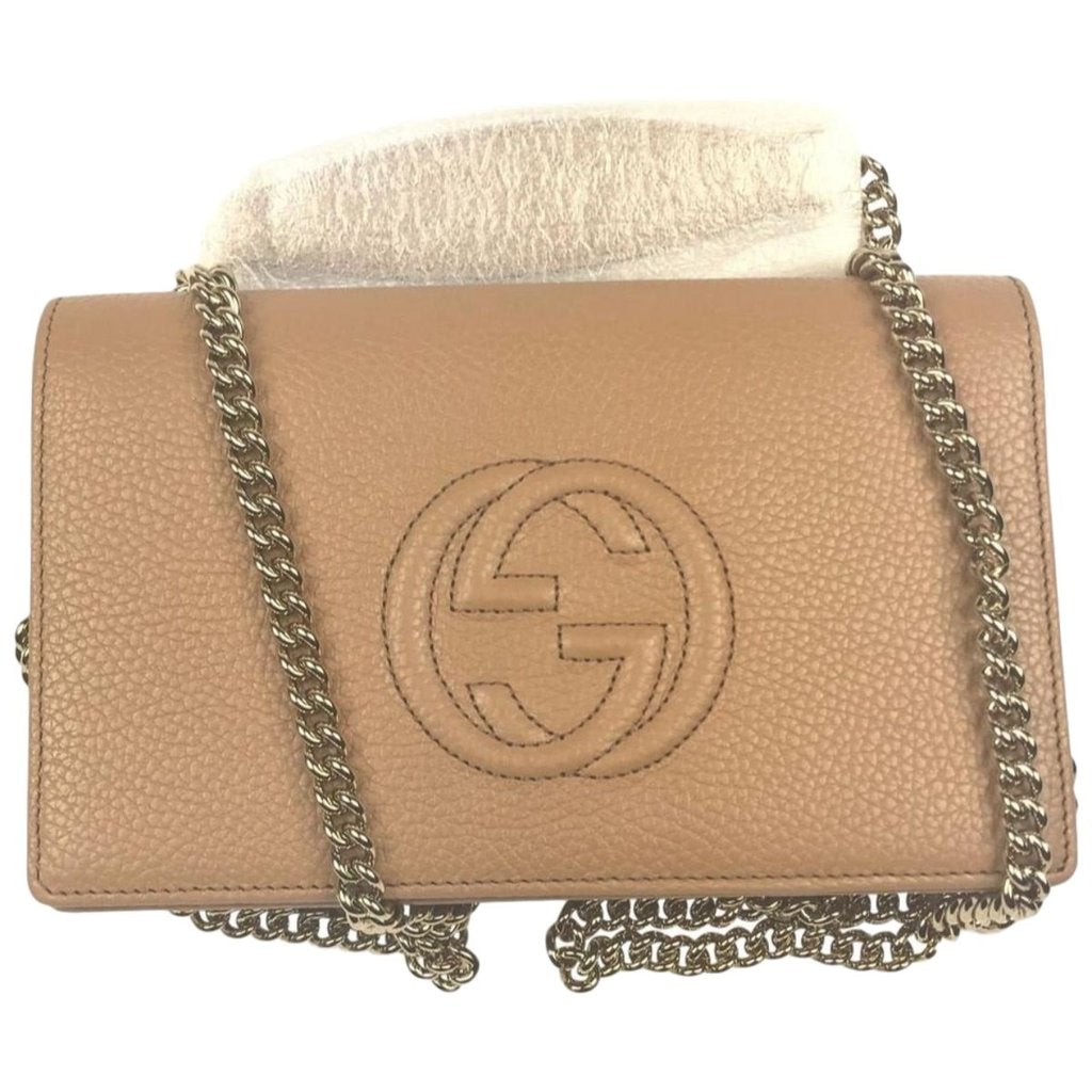 Gucci Soho Wallet with Removable Chain in Camel