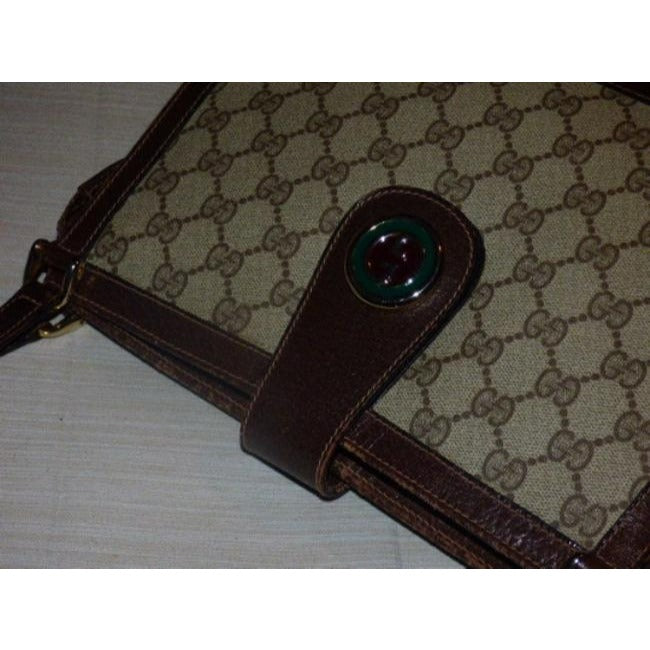 Gucci Vintage Satchelsdesigner Purses Shades Of Brown With Large G Logo Print Leathercoated Canvas S
