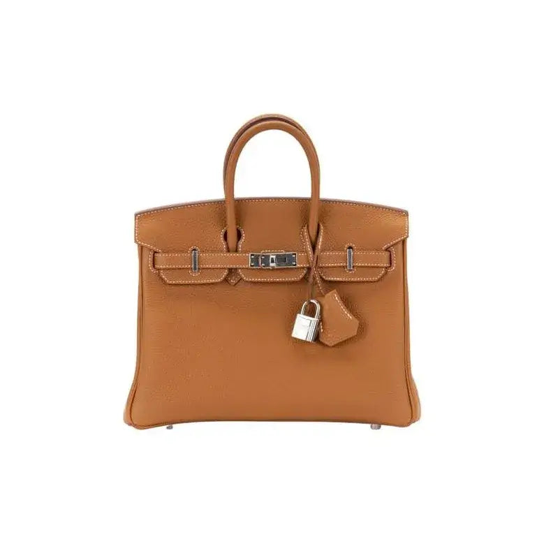 HERMES Birkin 25 Bag brown togo Leather Handbag (25,28,32)  silver hardware