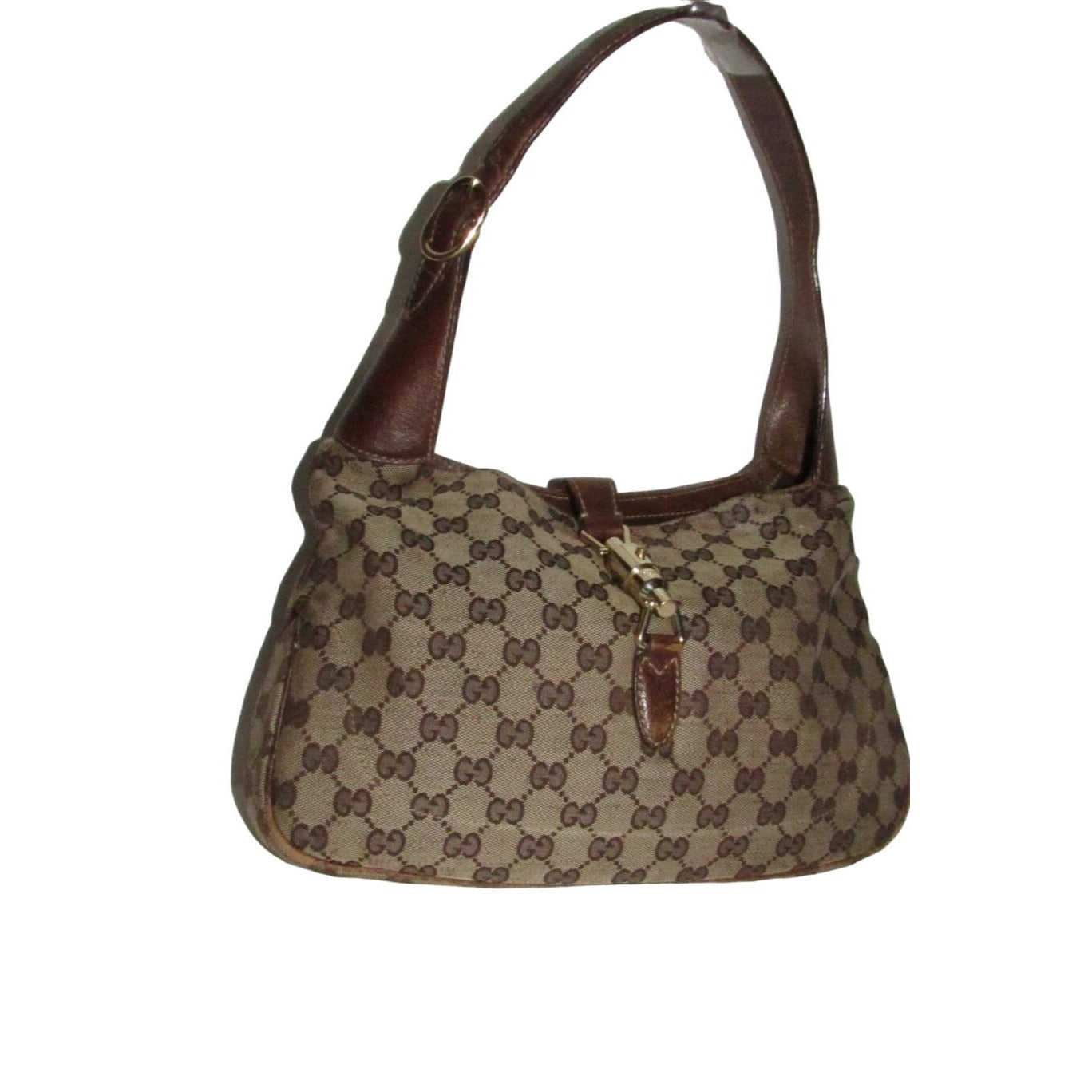 Gucci brown Guccissima print XL Jackie hobo with a gold piston clasp!