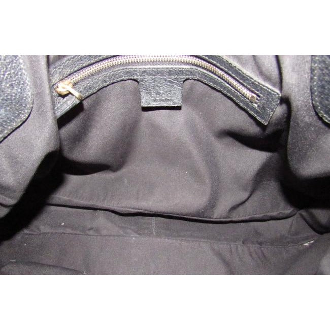 Gucci Vintage Pursesdesigner Purses Black Leather And Gg Leather Satchel