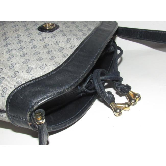 Gucci Blue Micro G Print Leather Bucket Bag Satchel