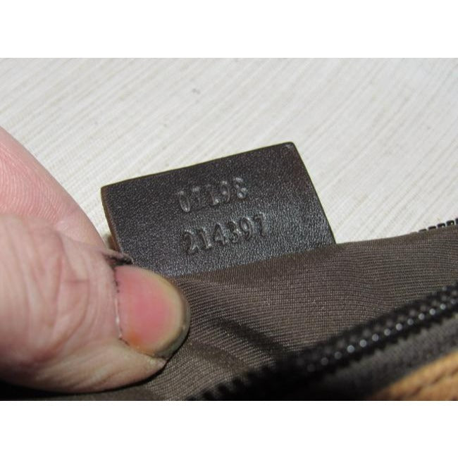 Gucci Vintage Rusty Orange Large G Logo Print Canvas Brown Leather And Hobo Bag