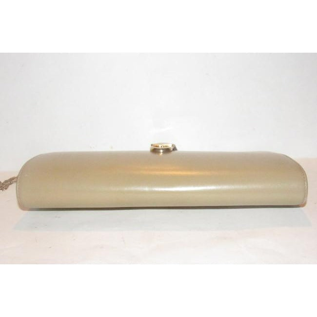 Gucci W Two Way Purse Logo And Chain Strap Camel Leathergold G Accent Clutch
