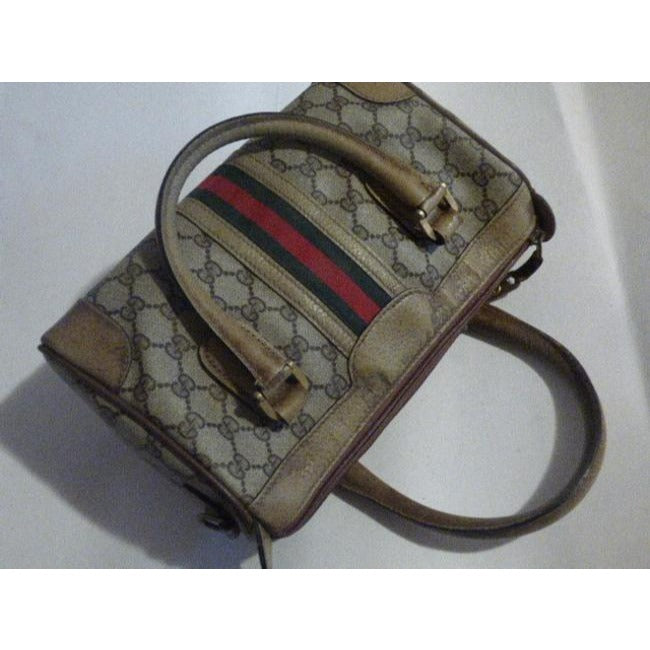 Gucci Boston Vintage Logo Brown Gg Canvas Satchel