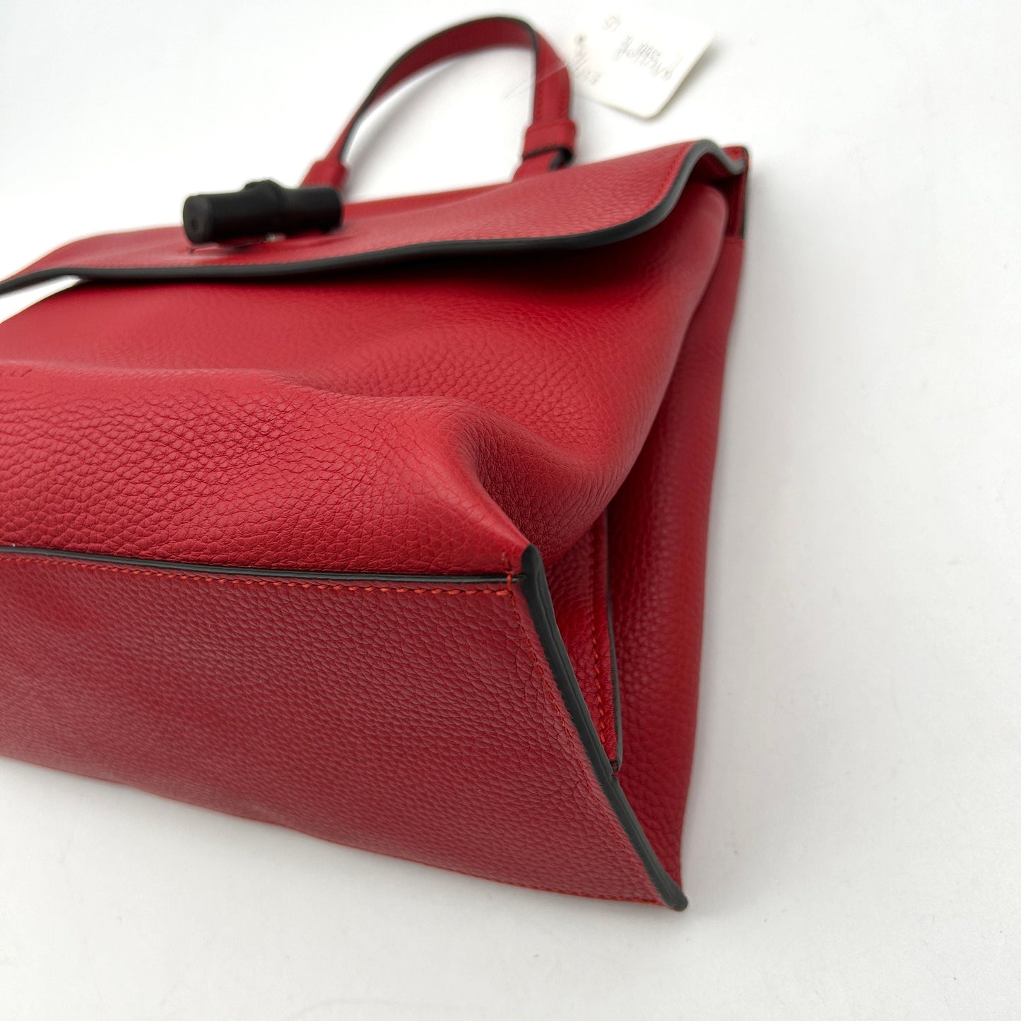 GUCCI Cellarius Calfskin Small Bamboo Daily Top Handle Bag Hibiscus Red gu9955vd