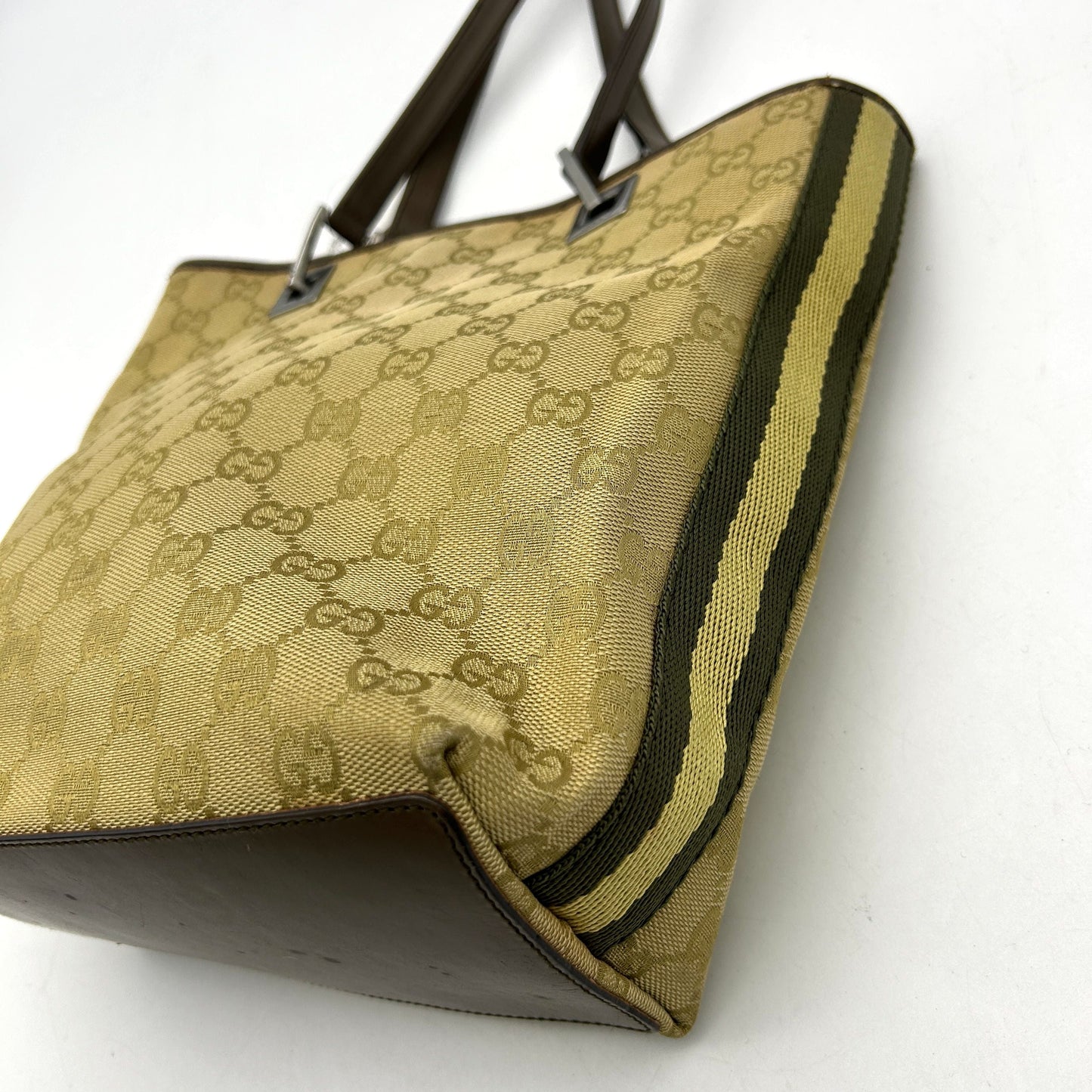 Gucci GG Canvas Tote Bag Brown Cloth gu9913bd