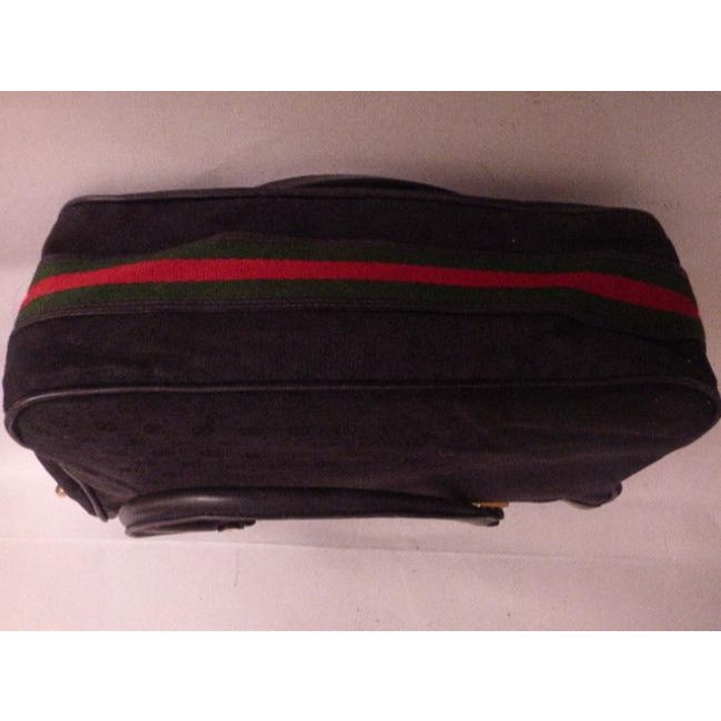 Gucci W Micro Guccissima Print Two Redgreen Stripe Black Leather Satchel