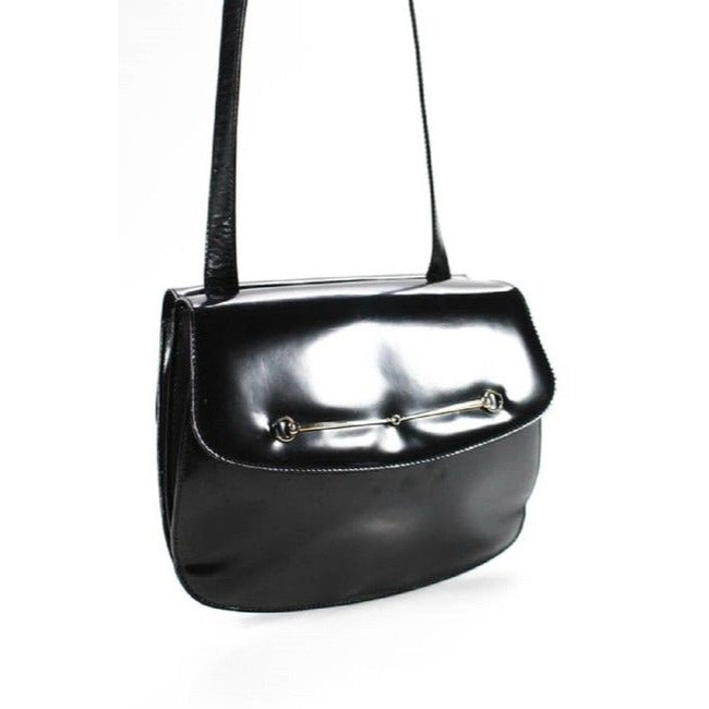 Gucci Horsebit Tom Ford Era Pursesdesigner Purses Black Glossy Patent Leather Satchel