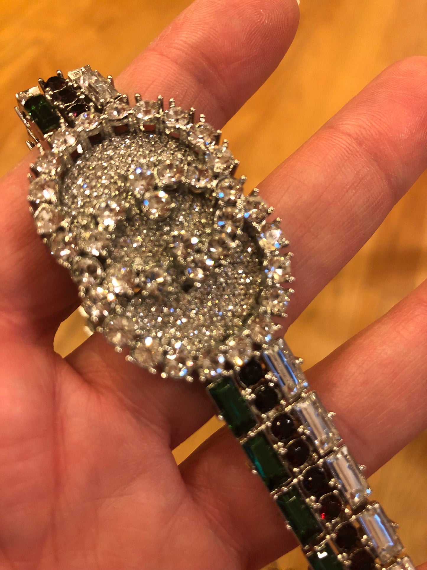 Gucci Silver Crystal GG Web Choker