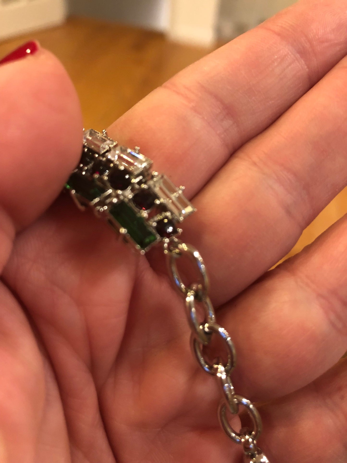 Gucci Silver Crystal GG Web Choker