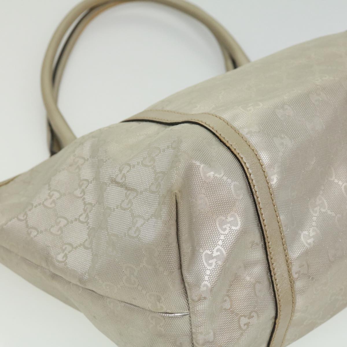 GUCCI GG Canvas Tote Bag Silver  cl184