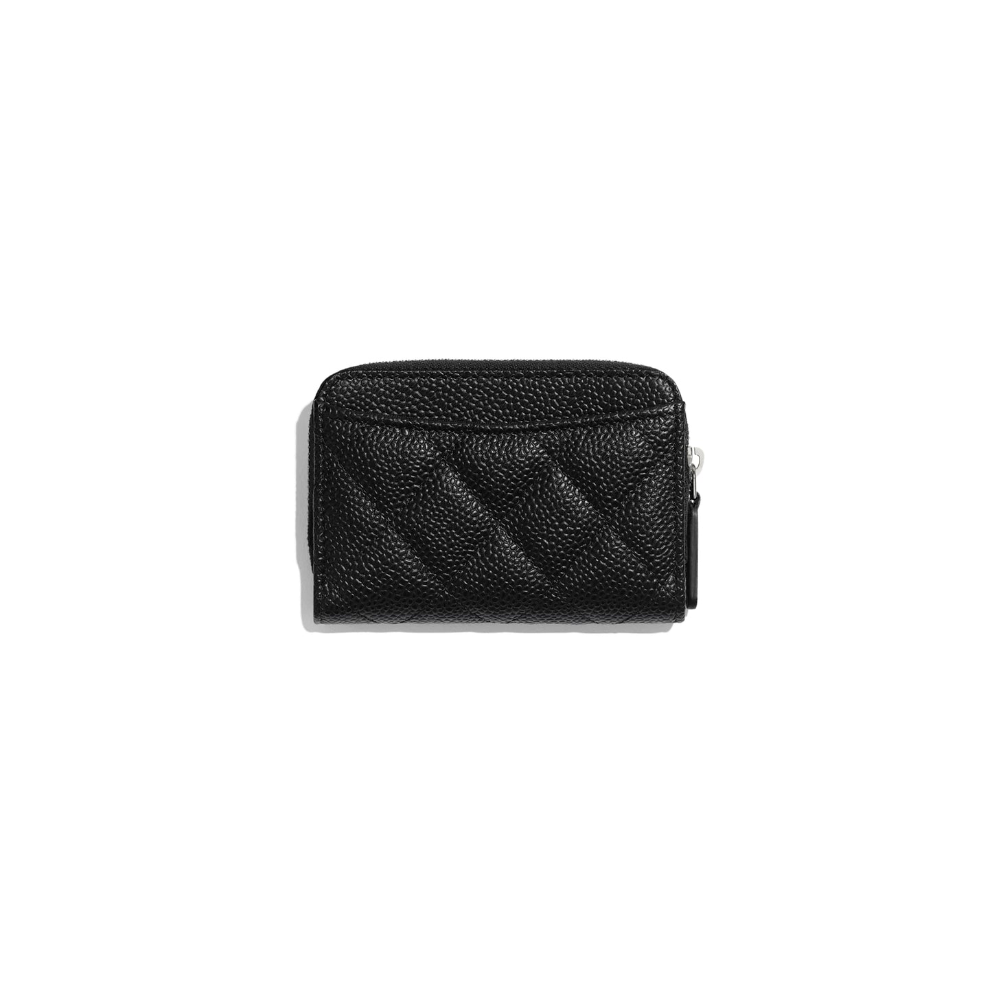 Chanel Classic Zipper Coin Purse SiLouis Vuittoner Tone Black