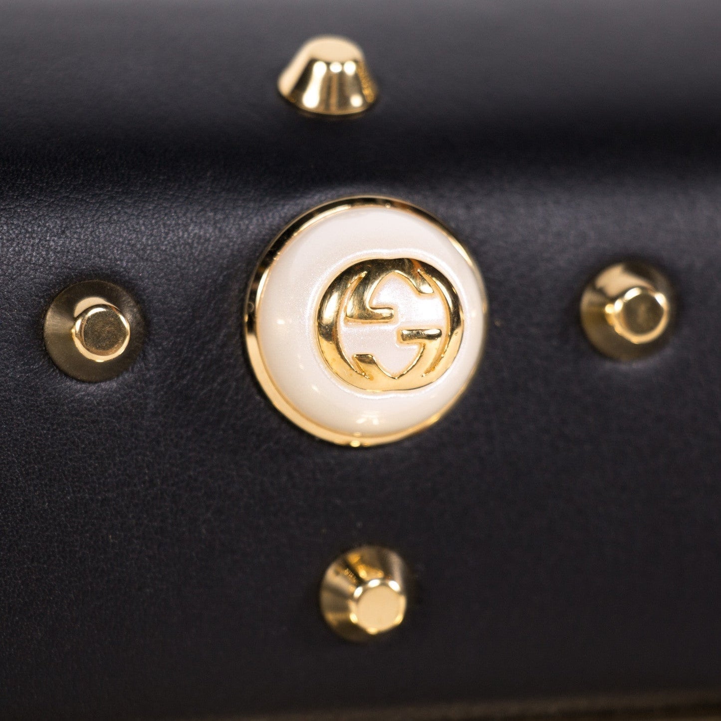 Gucci Padlock Studded Leather Shoulder Bag