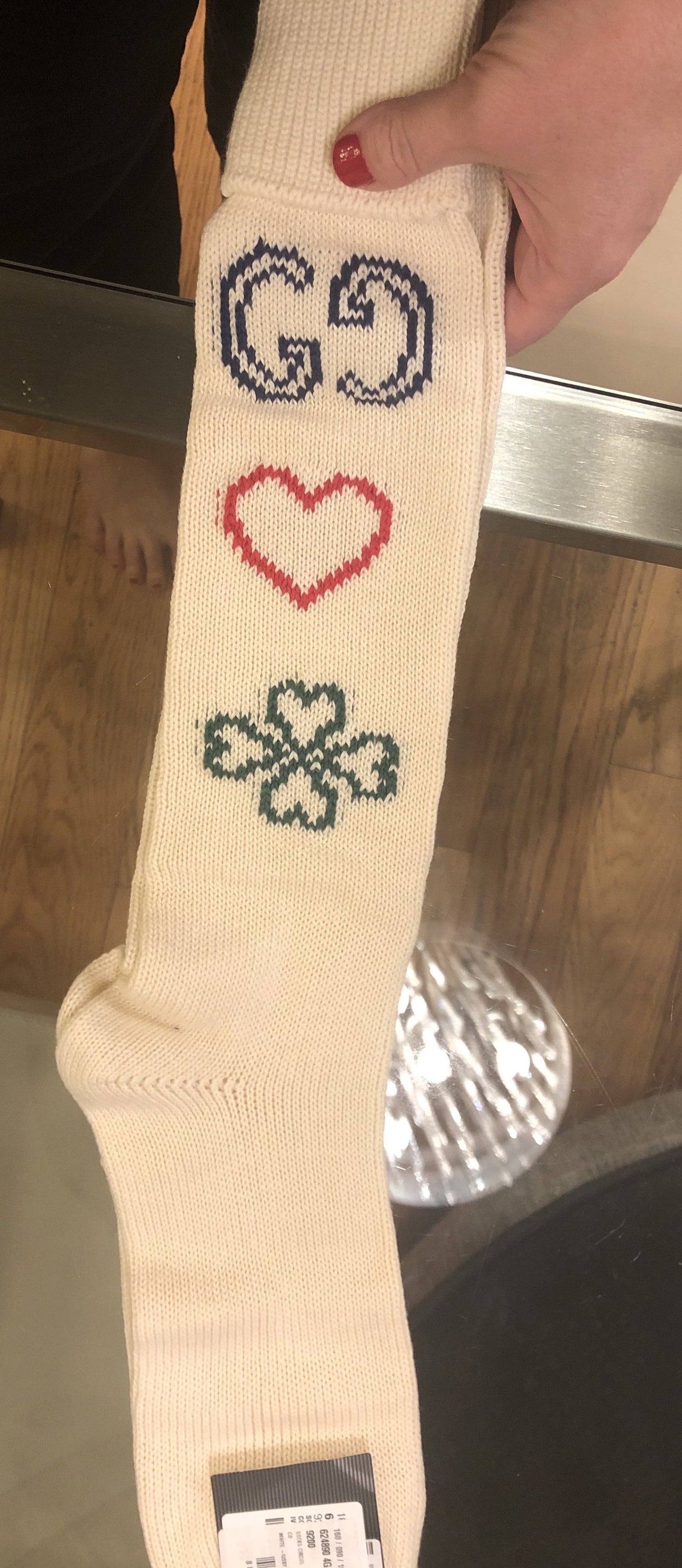 Gucci Circus Knit Knee Socks with Star and Clover
