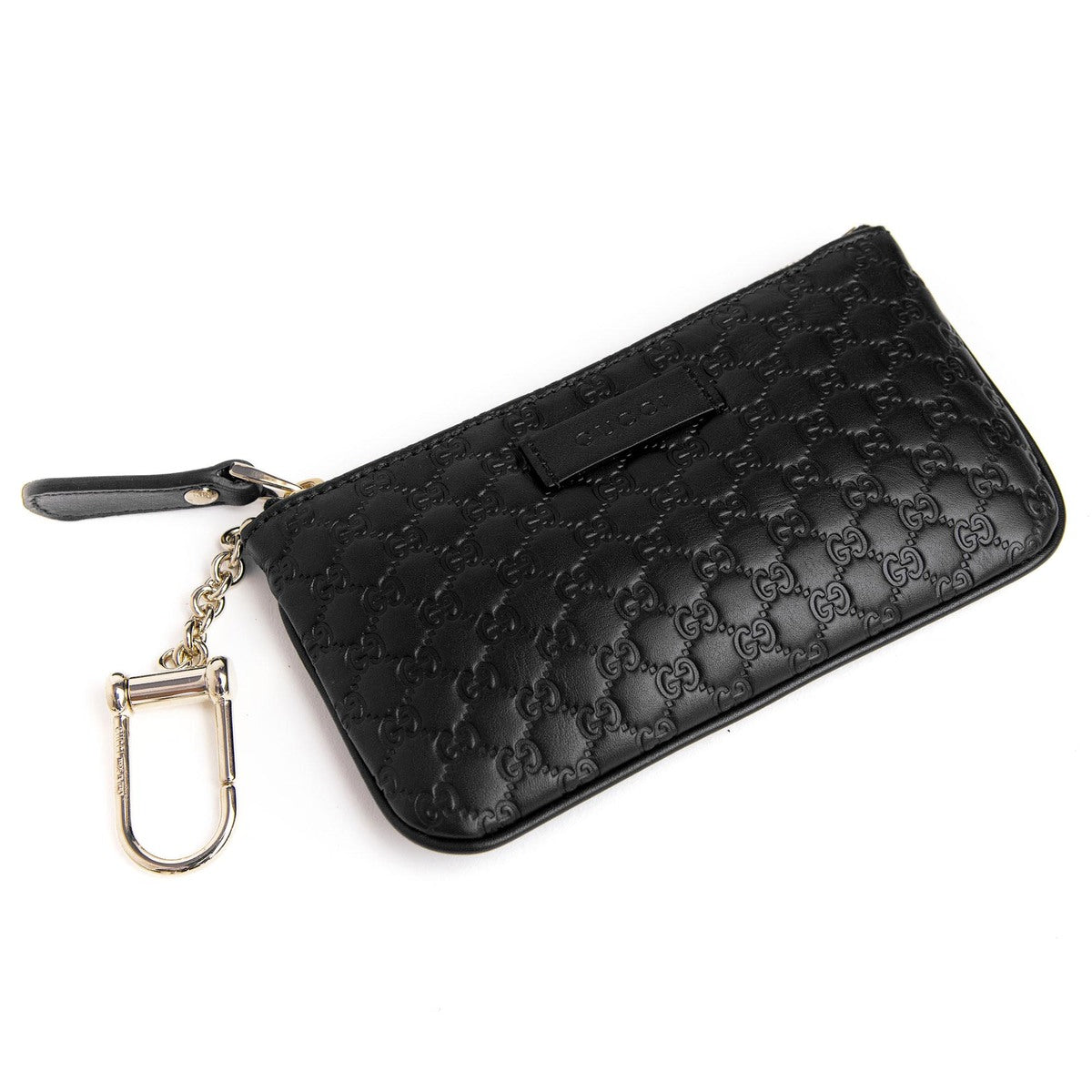Gucci Microguccissima Key Chain Coin Pouch in Black