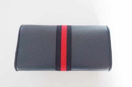 Gucci Ophidia Leather Continental Wallet On Chain in Blue