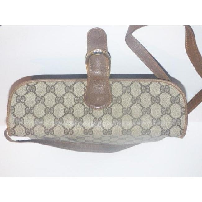 Gucci Vintage Pursesdesigner Purses Brown Large G Logo Print Coated Canvas And Brown Leather Shoulde