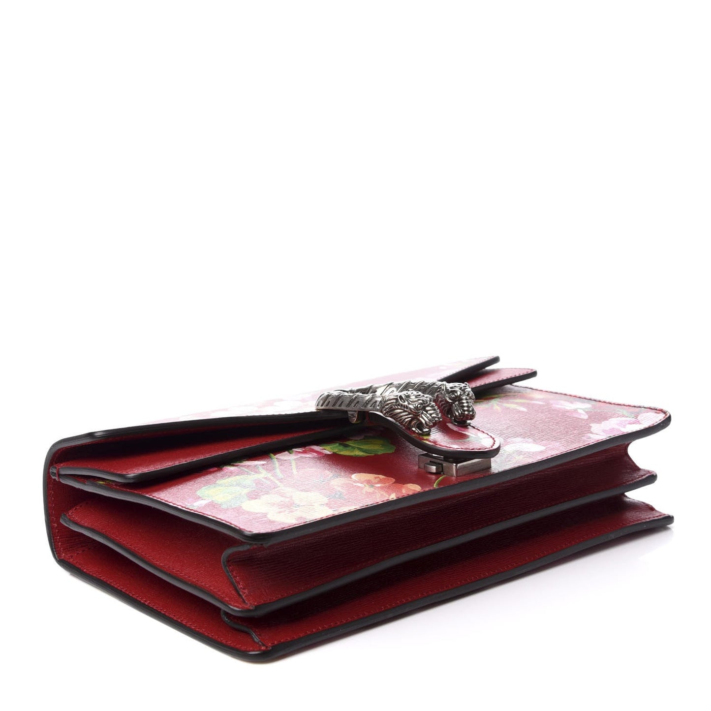 Gucci Small Dionysus Blooms Leather Shoulder Bag in Red