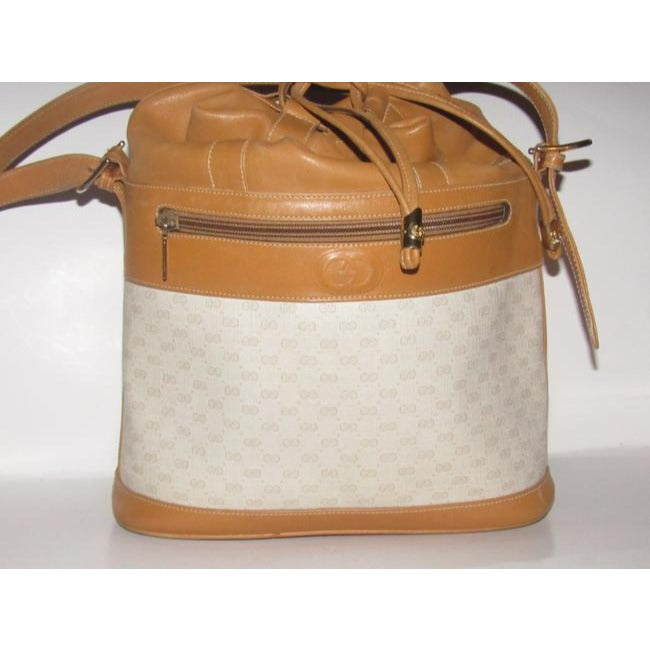 Gucci Vintage Pursesdesigner Purses Camel Leather And A Camel Small G Print On Ivory Coated Canvas S