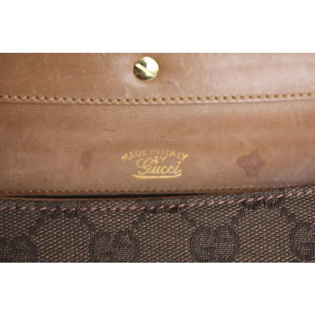 Gucci Brown Guccissima Print Saddle Bag w Red & Green Stripe