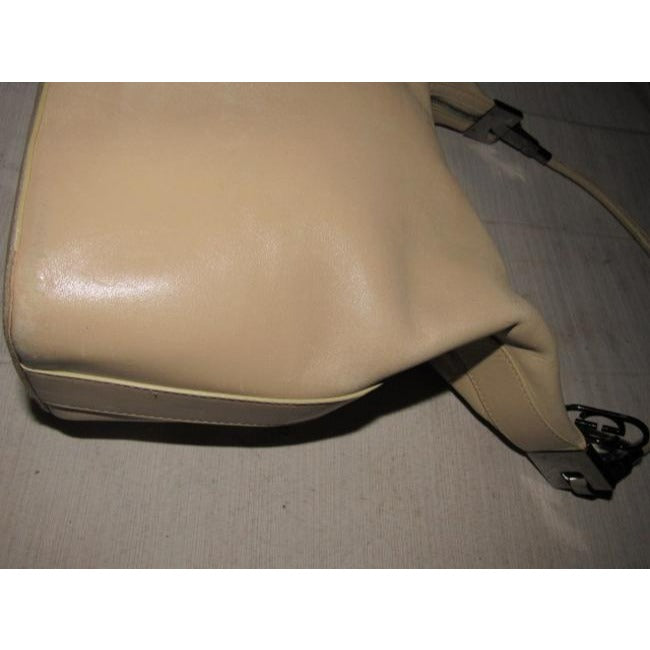 Gucci Vintage Ivory Leather Hobo Bag