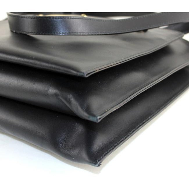Gucci Tom Ford Era Black Leather Skinny Horse-bit Tote Bag