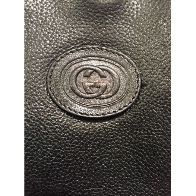 Gucci Vintage Pursesdesigner Purses Black Textured Leather Satchel