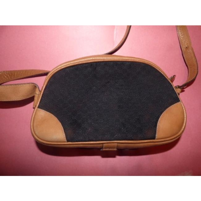 Gucci W Micro Guccissima Print Canvasleather Exterior Pocket Black Leather And Gg Leather Satchel
