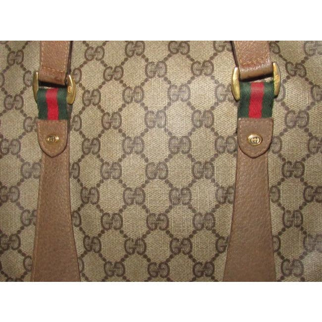 Gucci Vintage Pursesdesigner Purses Brown Large G Logo Print Coated Canvas And Brown Leather With Re