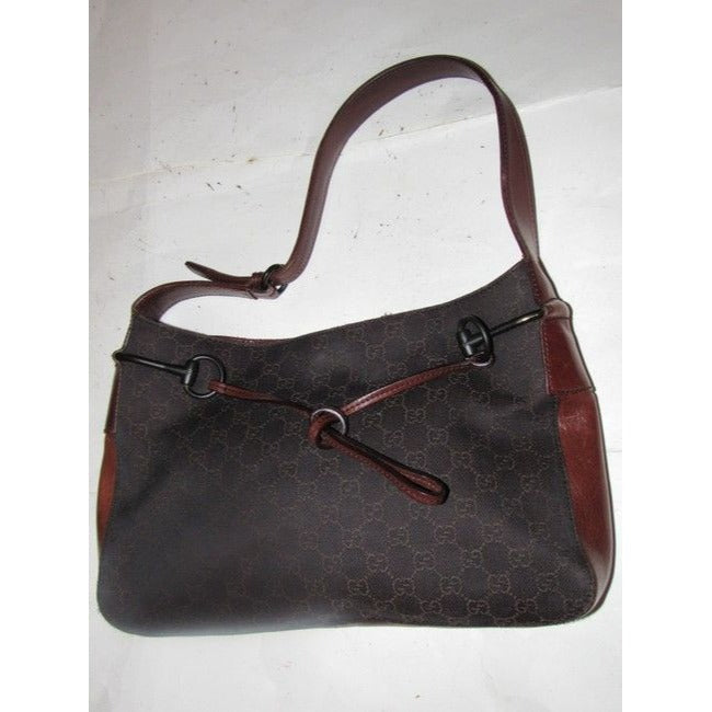 Gucci Tote Bag Newer Pursesdesigner Purses Brown Leather And Gg Leather Satchel