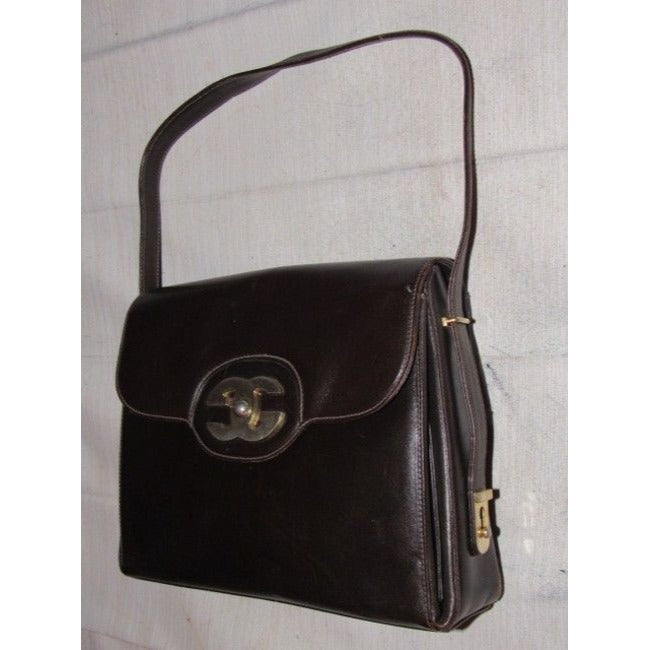 Gucci Vintage Pursesdesigner Purses Rich Brown Leather Satchel