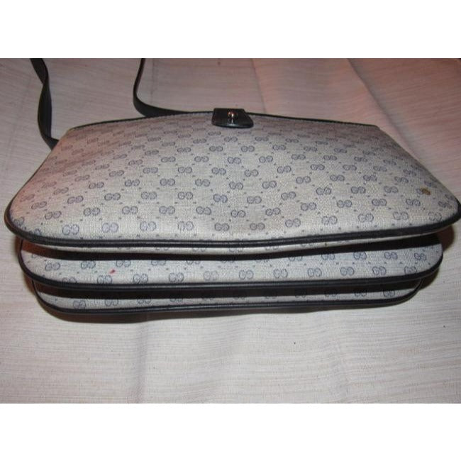 Gucci Vintage Blue Patent Gg Canvas Shoulder Bag