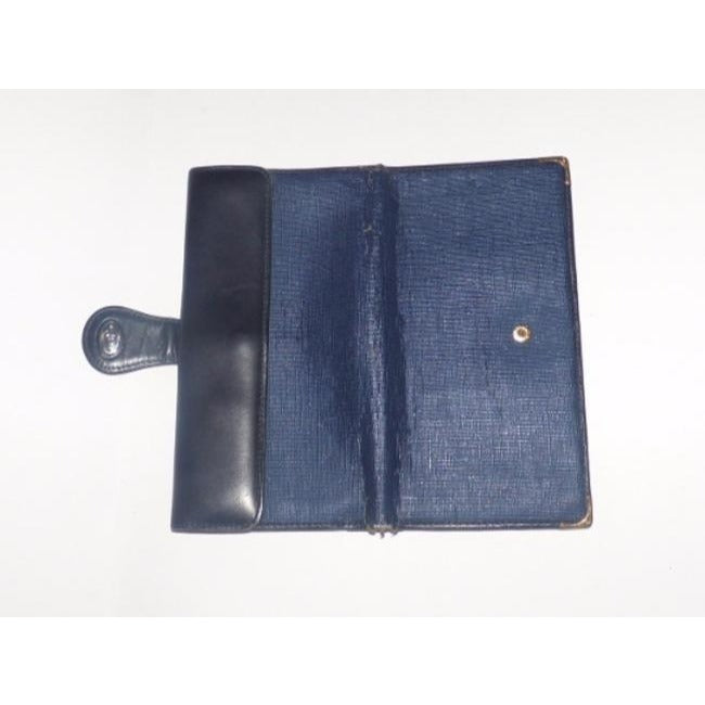Gucci Navy Coated Canvas Leather Vintage Wallet