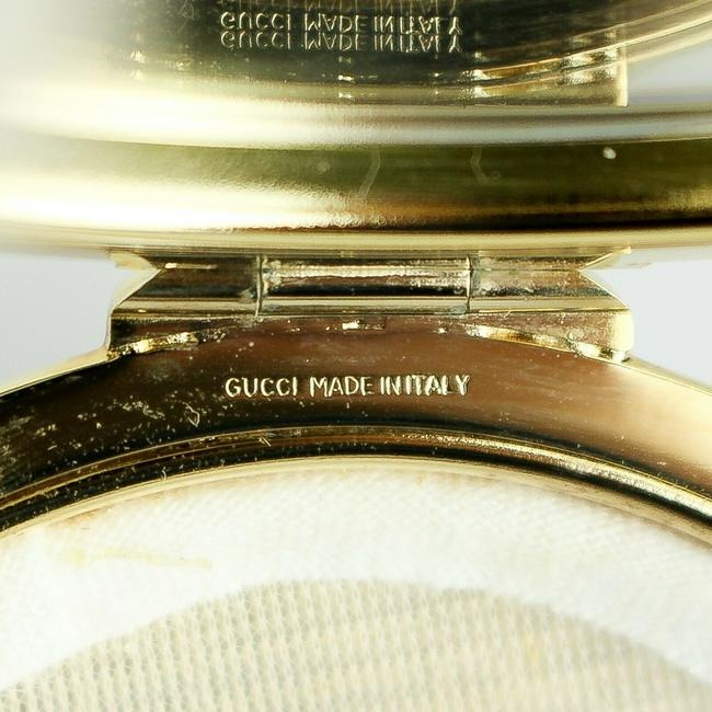Gucci Red Lizard Leather Gold Compact