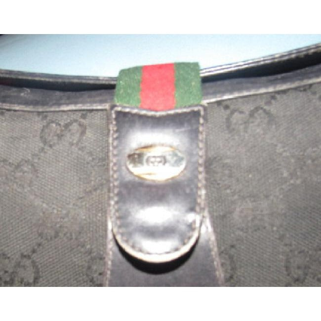 Gucci Guccissima Print Top Flap Snap Cross Body Black Leather And Gg Leather