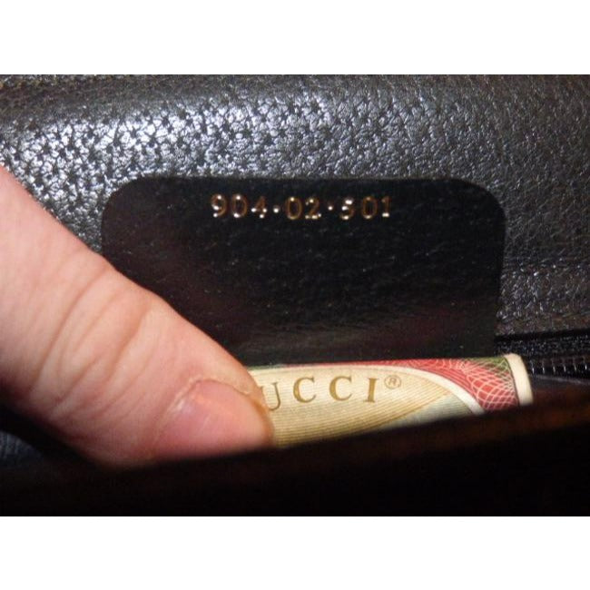 Gucci Anniversary Leather Coated Blue Link Printed Navy Leather Coated Canvas Clutch