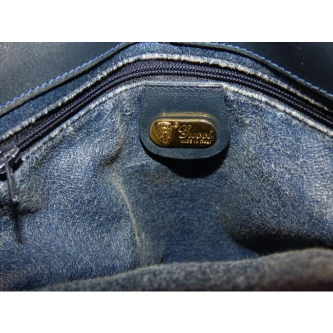 Gucci Vintage Pursesdesigner Purses Blue Small G Logo Coated Canvas And Leather Satchel