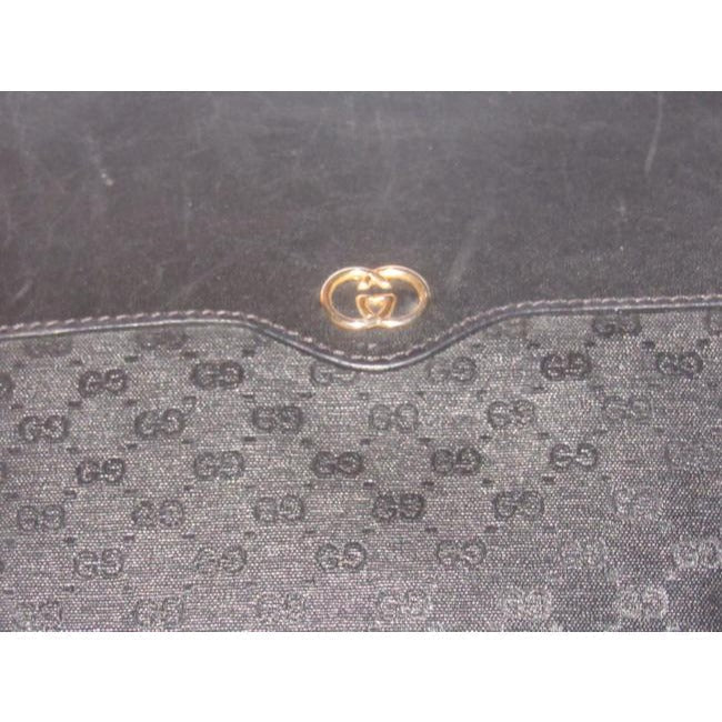 Gucci Vintage Pursesdesigner Purses Black With Small G Logo Print Coated Canvasleather Leathercoated