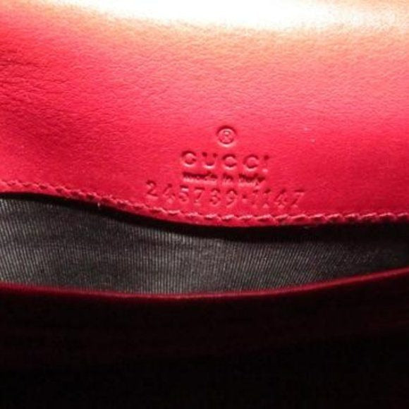 Gucci Supple Dark Red GG Leather XL Checkbook