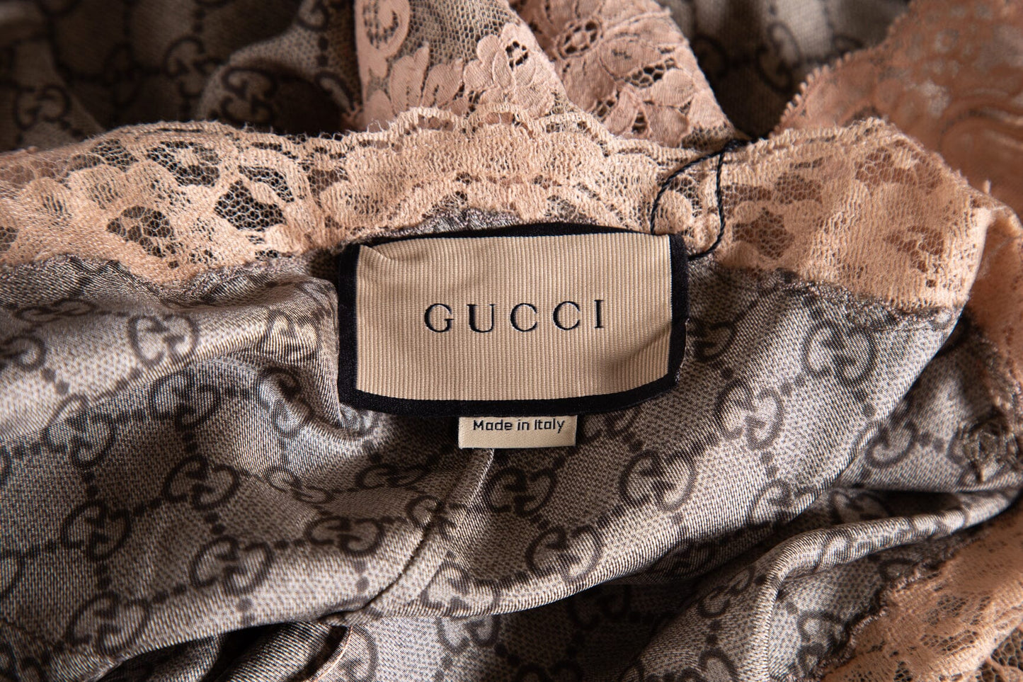 Gucci Brown Silk Interlocking GG Maxi Slip Dress SZ 40
