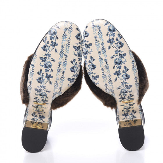 Gucci Mink Candy Embellished Mules in Black