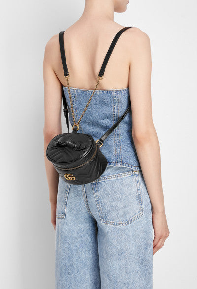 Gucci GG Marmont Matelasse Mini Backpack in Black