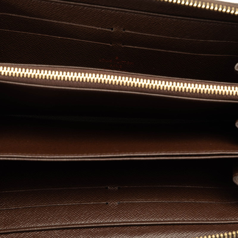 Louis Vuitton Damiere Zippie Wallet Round Fashner Long Wallet N60015 Brown PVC Lady Louis Vuitton