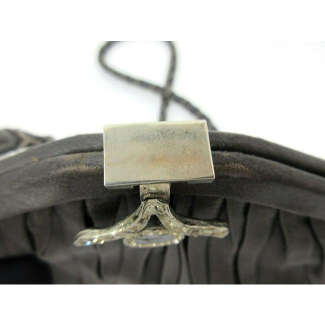 Gucci Evening W Early Enamel And Clasp Black Silkrhinestone Corde Shoulder Bag
