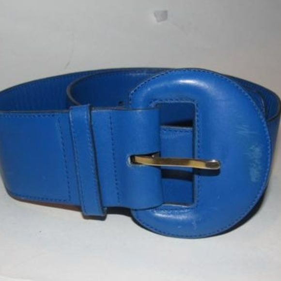 Gucci Cobalt Blue Leather Vintage Belt