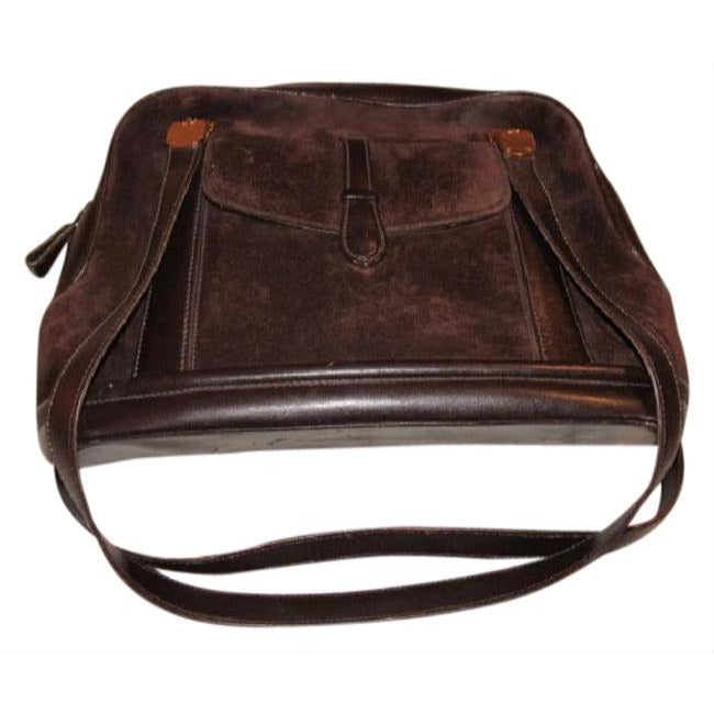 Gucci Vintage Pursesdesigner Purses Dark Brown Suede And Leather Leathersuede Satchel