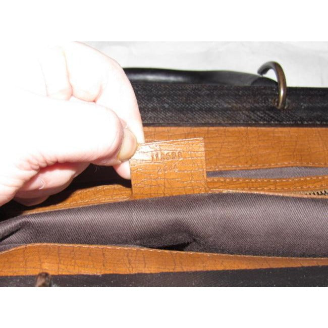 Gucci W Guccissima Canvasleather Top Handle Frame Brown G Logo Printwood Leathercanvaswood Satchel