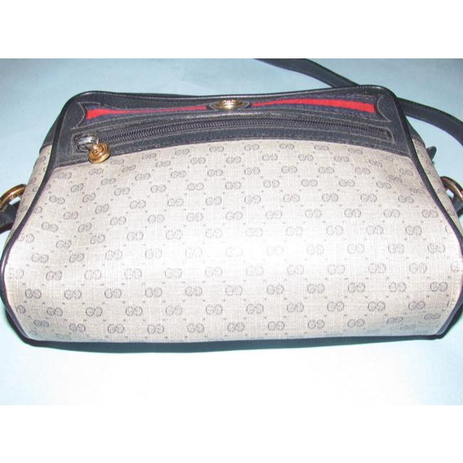 Gucci Crossbody W Micro Guccissima Canvasleather Shouldercrossbody Navy G Printredblue Stripe Coated
